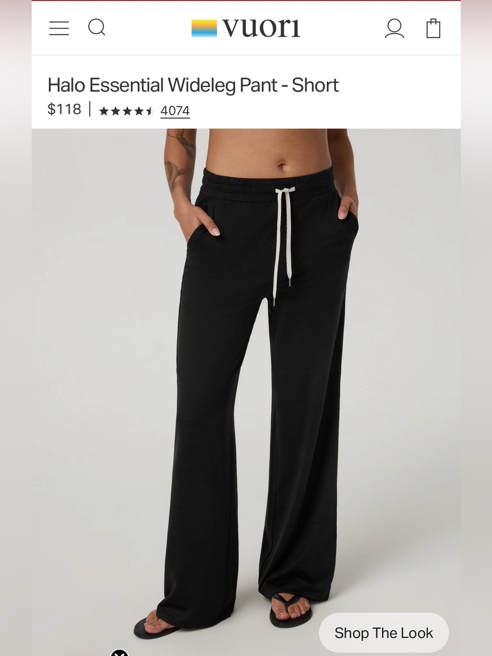 Vuori Essential Wideleg Pant - Short Medium - NWOT